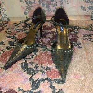 SHEEPSKIN GREEN VIA LIBERA HEELS